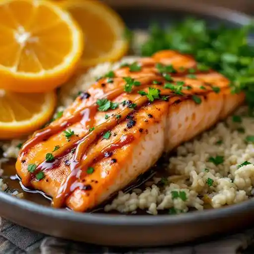 Pan-Seared Salmon with a Miso Citrus Glaze
