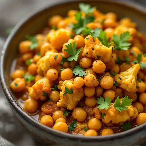 chickpea and cauliflower curry (v) (gf)