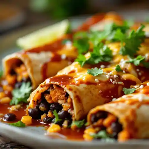Sweet Potato and Black Bean Enchiladas