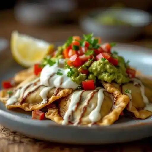 Queso and Pico Toasted Ravioli