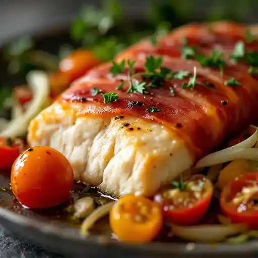 Roasted Prosciutto Wrapped Cod Loin