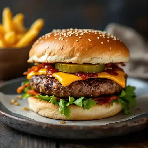 Smash Burger with Fries