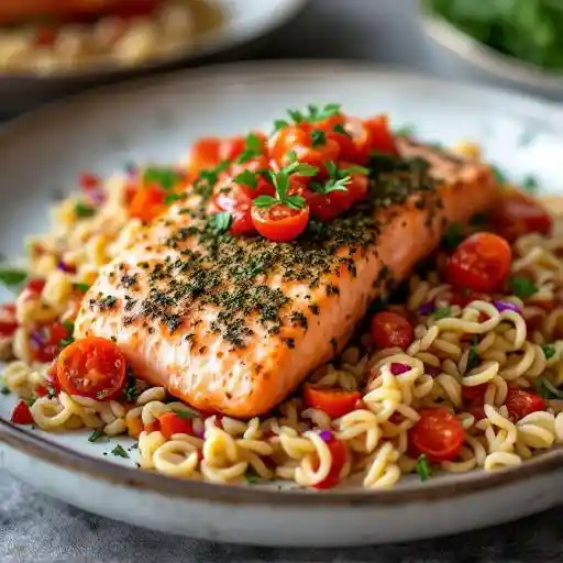 Pan Seared Fresh Atlantic Herb Crusted Salmon