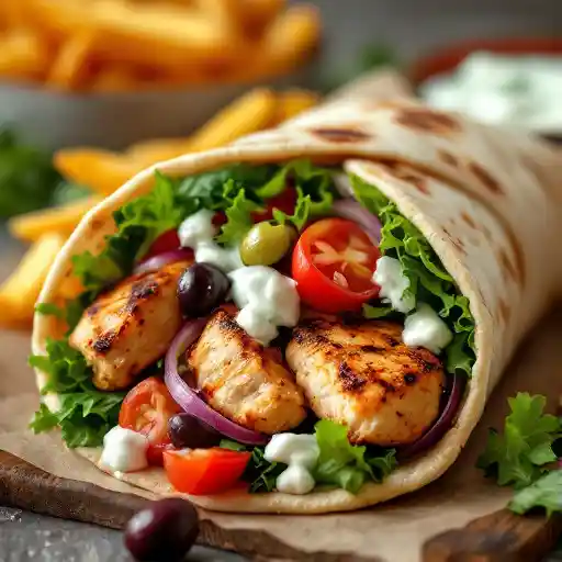 CHICKEN SOUVLAKI PITA WRAP