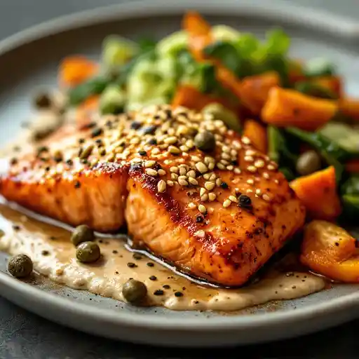Butter miso sesame salmon