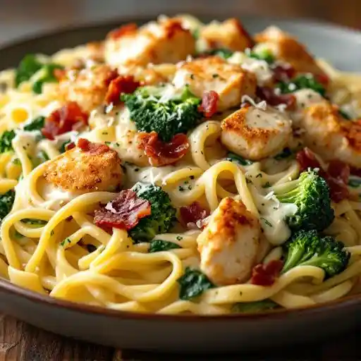 Crispy Chicken Bacon Alfredo