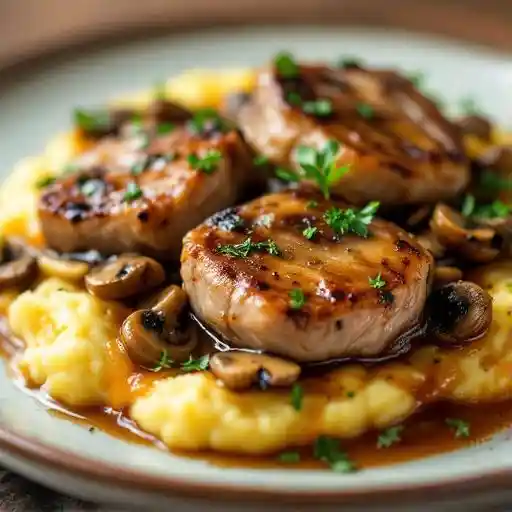 BRASATO DI GUANCIALE DI VITELLO CON POLENTA