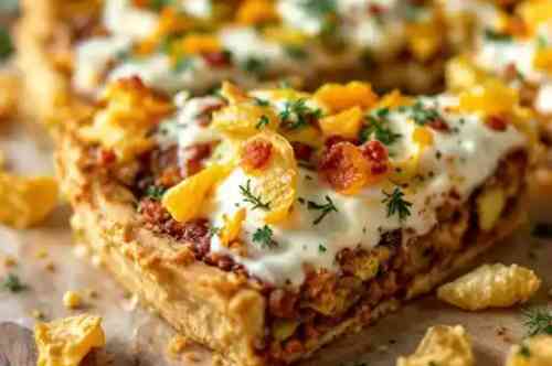 Perfect Pickle Pie recipe served on a plate, by Pekin the Chef