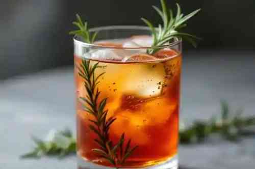 Rosemary Negroni recipe served in a glass, by Pekin the Chef