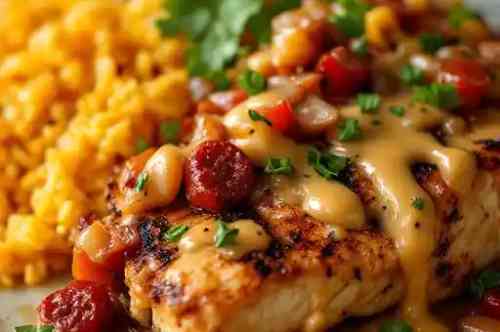 Pollo Mexicano recipe served on a plate, by Pekin the Chef