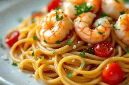 Lobster Spaghetti recipe served on a plate, by Pekin the Chef