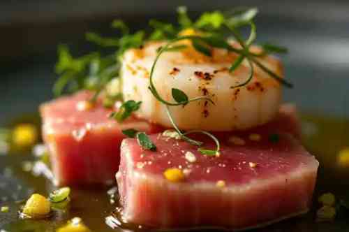 Thon à l’espelette recipe served on a plate, by Pekin the Chef