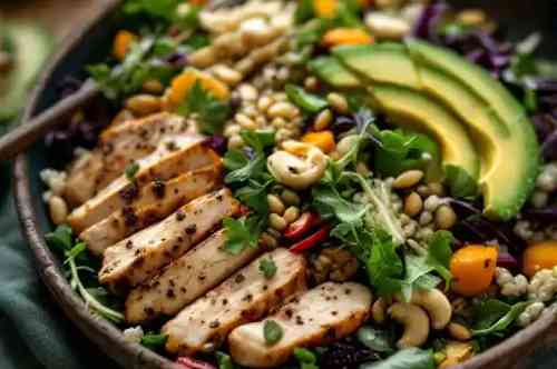 Thai Chicken Salad recipe served on a plate, by Pekin the Chef