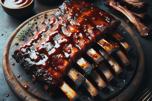 Baby Back Ribs (Half Rack) recipe served on a plate, by Pekin the Chef
