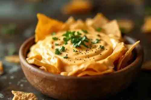 Chips & Queso recipe served on a plate, by Pekin the Chef