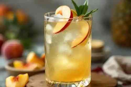 White Peach Sake Sangria recipe served in a glass, by Pekin the Chef