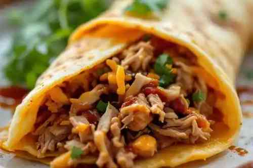Pulled Pork Crepe recipe served on a plate, by Pekin the Chef