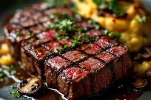 WOOD GRILLED WAGYU BAVETTE STEAK* recipe served on a plate, by Pekin the Chef