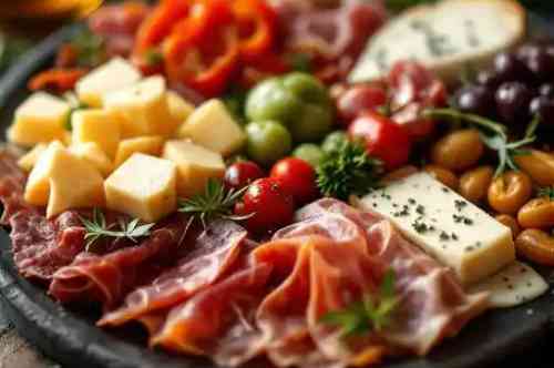 Antipasto Misto recipe served on a plate, by Pekin the Chef