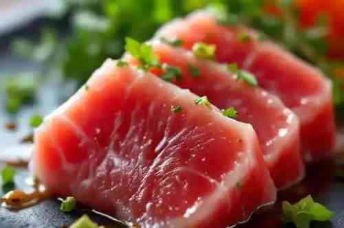 Tuna Sashimi recipe served on a plate, by Pekin the Chef