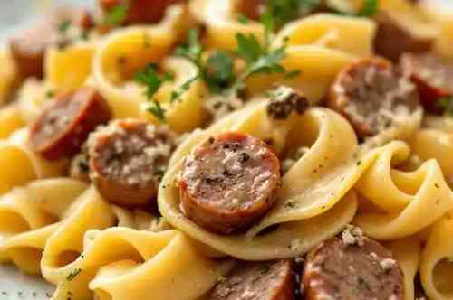 Rigatoni Tartufo recipe served on a plate, by Pekin the Chef