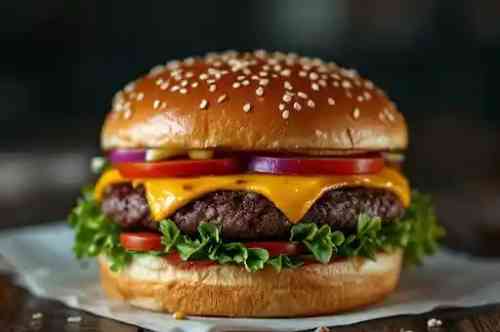 Single Coronary Bypass Burger recipe served on a plate, by Pekin the Chef