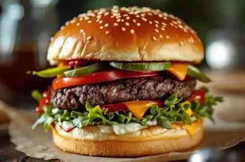 Classic Bypass Burger recipe served on a plate, by Pekin the Chef