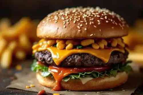 RAGIN’ CAJUN BURGER recipe served on a plate, by Pekin the Chef