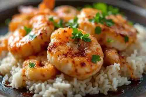 Seafood Teriyaki recipe served on a plate, by Pekin the Chef