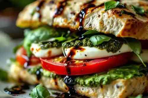 Caprese Sandwich recipe served on a plate, by Pekin the Chef