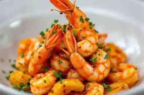 Bang Bang Rock Shrimp & Shishitos recipe served on a plate, by Pekin the Chef