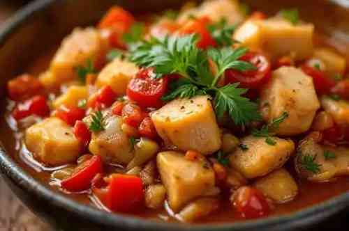 Tuna Fahsa (فحسة تونه) recipe served on a plate, by Pekin the Chef